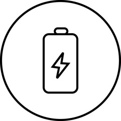 Energy saving eco power icon in black line style, sustainability electricity efficiency symbols pack with renewable green energy illustration, environmental resource graphic element