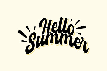 Hello Summer creative typography. design lettering in color combinations