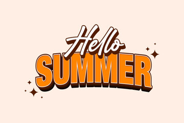 Hello Summer creative typography. design lettering in color combinations