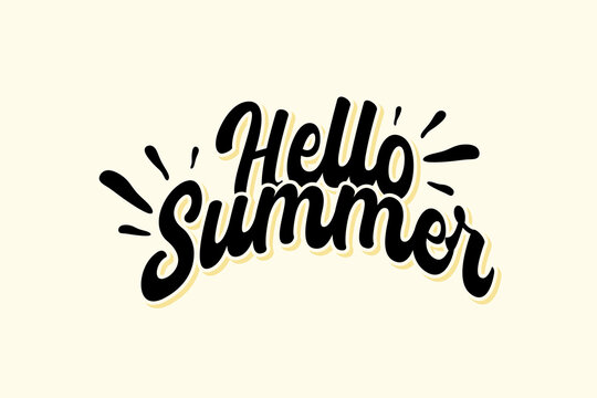Hello Summer creative typography. design lettering in color combinations - Powered by Adobe