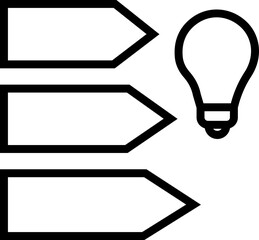 Energy saving eco power icon in black line style, sustainability electricity efficiency symbols pack with renewable green energy illustration, environmental resource graphic element