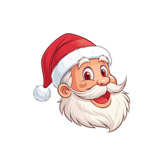 Image of a smiling Santa Claus head wearing a red Christmas hat