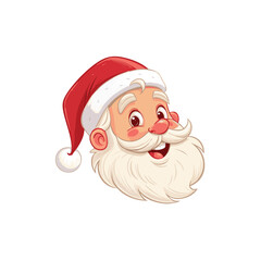 Image of a smiling Santa Claus head wearing a red Christmas hat