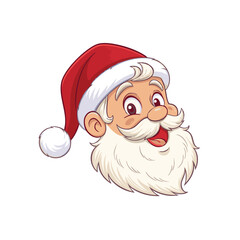 Image of a smiling Santa Claus head wearing a red Christmas hat