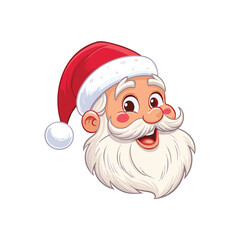 Image of a smiling Santa Claus head wearing a red Christmas hat