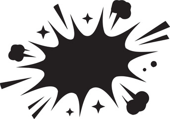 Comic Burst Icon in Line Style. A comic-style explosion graphic with stars and motion lines.