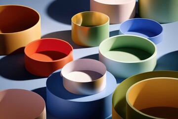 Dimensional Abstract Composition with Smooth Color Blends
