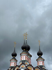 Church of St. Lazarus of Bethany resurrection and Saint Antipas church in the center of Suzdal. Cloudy