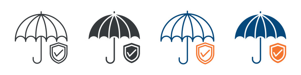 Insurance Icon Set Multiple Style Collection 