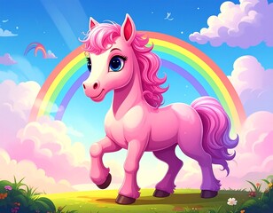 horse with rainbow