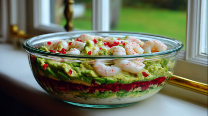 Fresh Avocado Salad with Herbs and Vegetables

