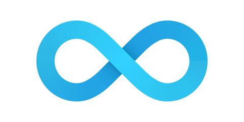 Blue infinity sign isolated. Vector