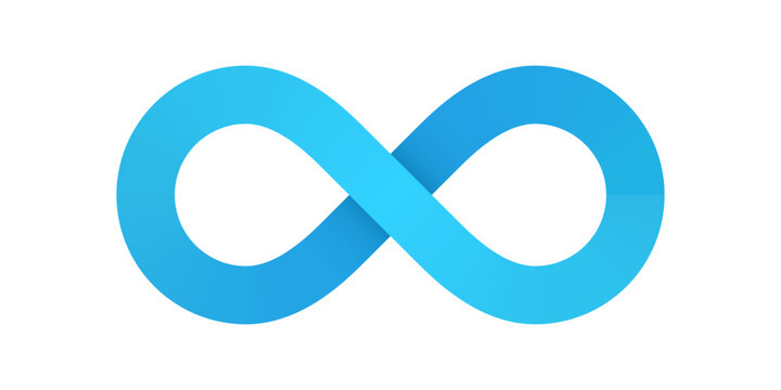 Blue infinity sign isolated. Vector