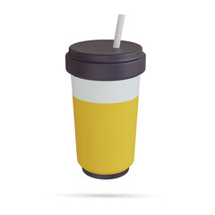 Water Tumbler Cup Icon. 3d Render Illustration	