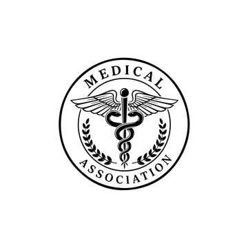 Medical association logo with caduceus symbol in a circle