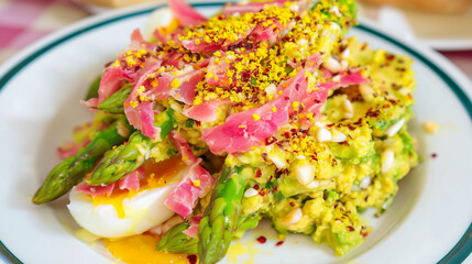 Fresh Avocado Salad with Herbs and Vegetables
