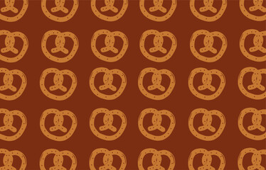 Obraz premium Pretzel Snack Illustration Pattern for Wrapping, Branding, and Textile Design