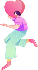 A relief illustration of a figure holding a caring hand, embodying the act of sharing affection.
