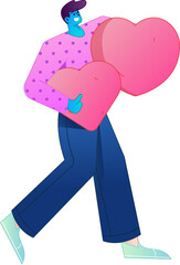 A relief illustration of a figure holding a caring hand, embodying the act of sharing affection.
