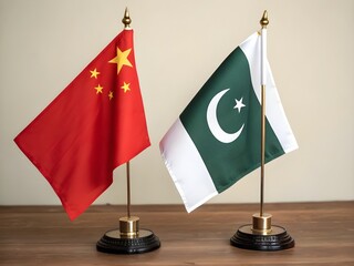 China and pakistan flag.