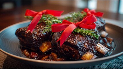 Slow Cooked Ribs With Holiday Ribbon