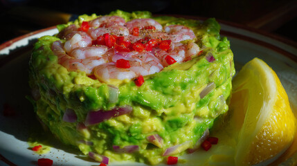 Fresh Avocado Salad with Herbs and Vegetables
