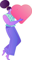 A relief illustration of a figure holding a caring hand, embodying the act of sharing affection.
