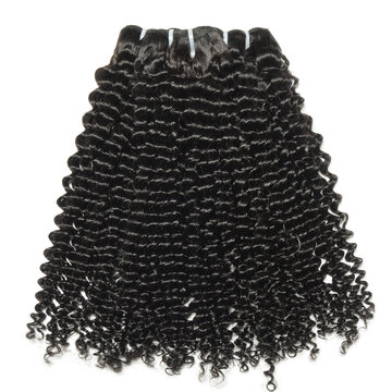 deep curly black human hair weaves extensions bundle	
