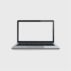 Modern portable electronic computer with a blank screen and keyboard, ready for digital use and creative tasks