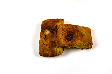 Chinese traditional snack meat patties placed in bamboo baskets