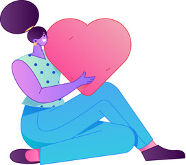 A relief illustration of a figure holding a caring hand, embodying the act of sharing affection.
