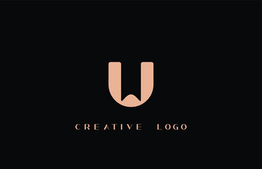 Luxury Modern Creative Geometric Logo, u, wu, uw, w, Initial Logos, Vector Illustration,