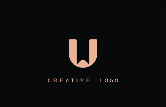 Luxury Modern Creative Geometric Logo, u, wu, uw, w, Initial Logos, Vector Illustration,