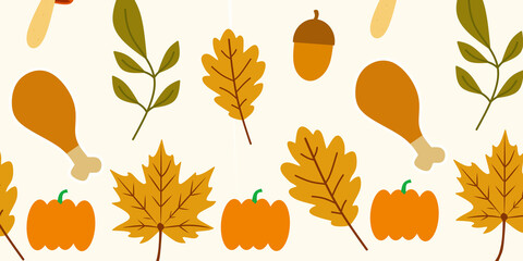 Colorful autumn seamless pattern design