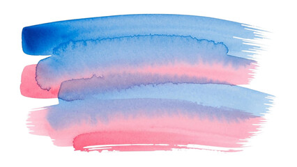 Abstract watercolor brush strokes of pink and blue hues blending together