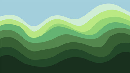 Obraz premium Rolling hills of verdant green shades create a serene and calming nature backdrop