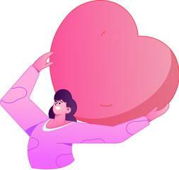 A relief illustration of a figure holding a caring hand, embodying the act of sharing affection.
