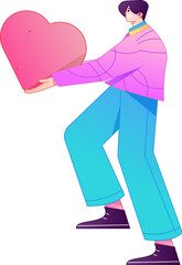 A relief illustration of a figure holding a caring hand, embodying the act of sharing affection.
