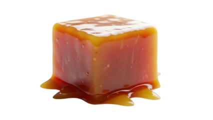 Realistic orange hexagonal crystal gem isolated on transparent background