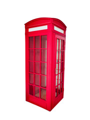 Fototapeta premium Red telephone box uk style on a transparent background