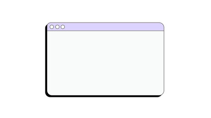 Blank window cartoon style operating system on a transparent background 