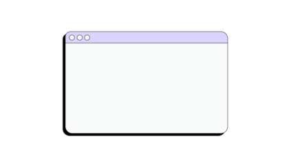Blank window cartoon style operating system on a transparent background 