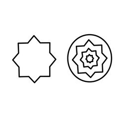 Minimal Islamic geometric star outline design