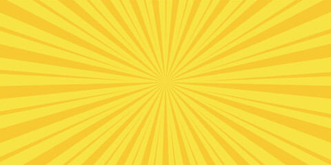 Yellow banner with Sun rays, yellow lines background, lightYellow banner with Sun rays, yellow lines background, light