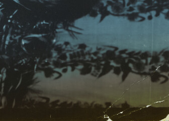 Vintage dirty damaged analog photo texture. Abstract old photo worn distressed background. Scratched glitch effect for design.	