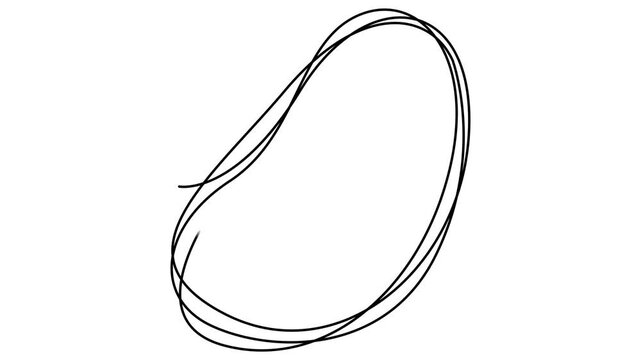 circle line shape animation continuous one line drawing, Single continuous line drawing depicting a circle intersected by a wavy line animation video, . Full length one line animation. 4K, minimalist.