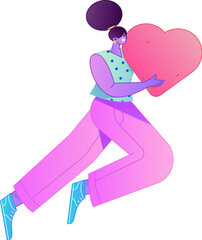 A relief illustration of a figure holding a caring hand, embodying the act of sharing affection.
