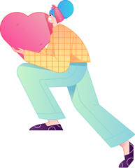 A relief illustration of a figure holding a caring hand, embodying the act of sharing affection.
