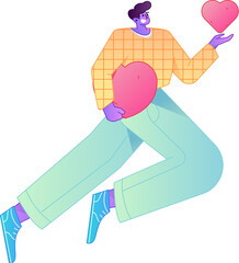 A relief illustration of a figure holding a caring hand, embodying the act of sharing affection.
