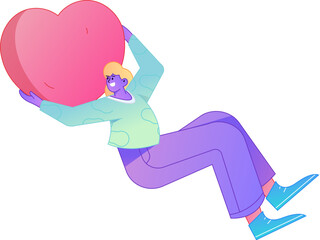 A relief illustration of a figure holding a caring hand, embodying the act of sharing affection.
